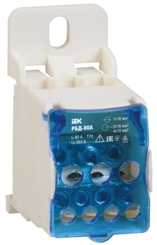 Блок распределительный IEK RBD РБД-80 80А фото Блок распределительный IEK RBD РБД-80 80А картинка